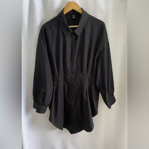Women’s SHEIN black long buttoned‎ shirt / tunic size 3XL